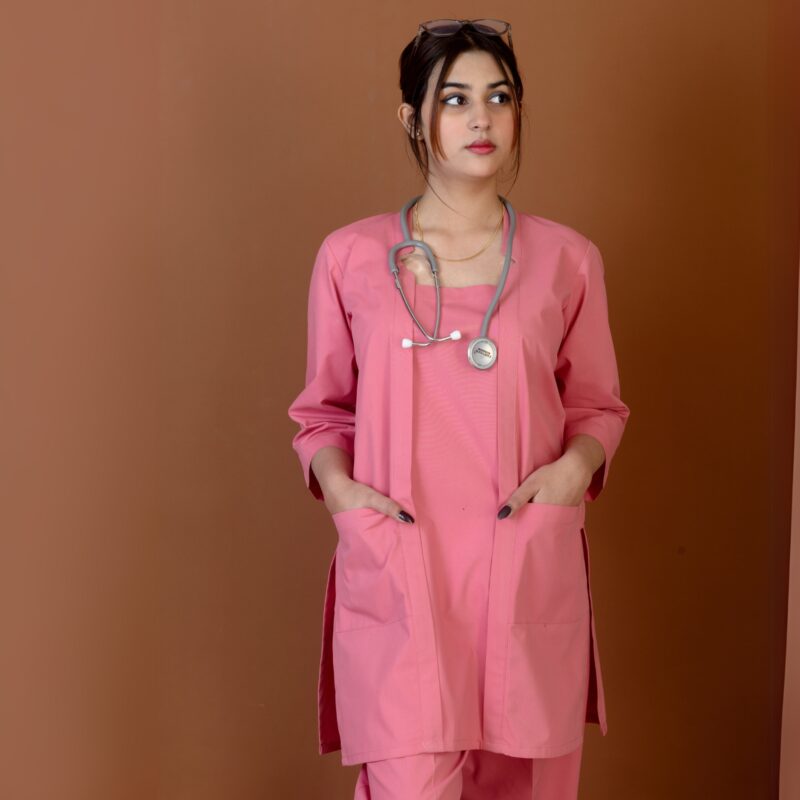 Elegant Square Neck Scrub Set