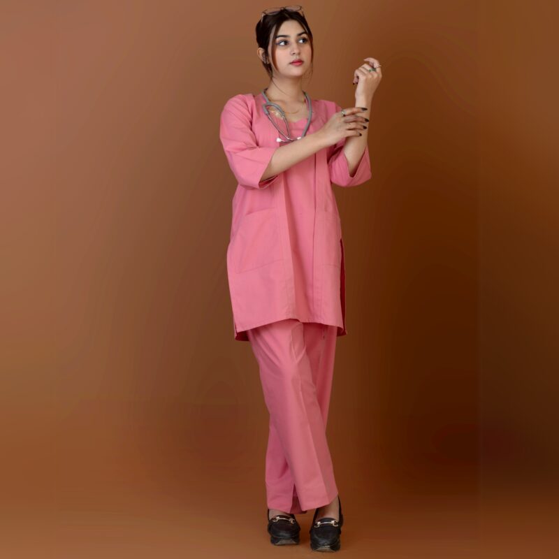 Elegant Square Neck Scrub Set