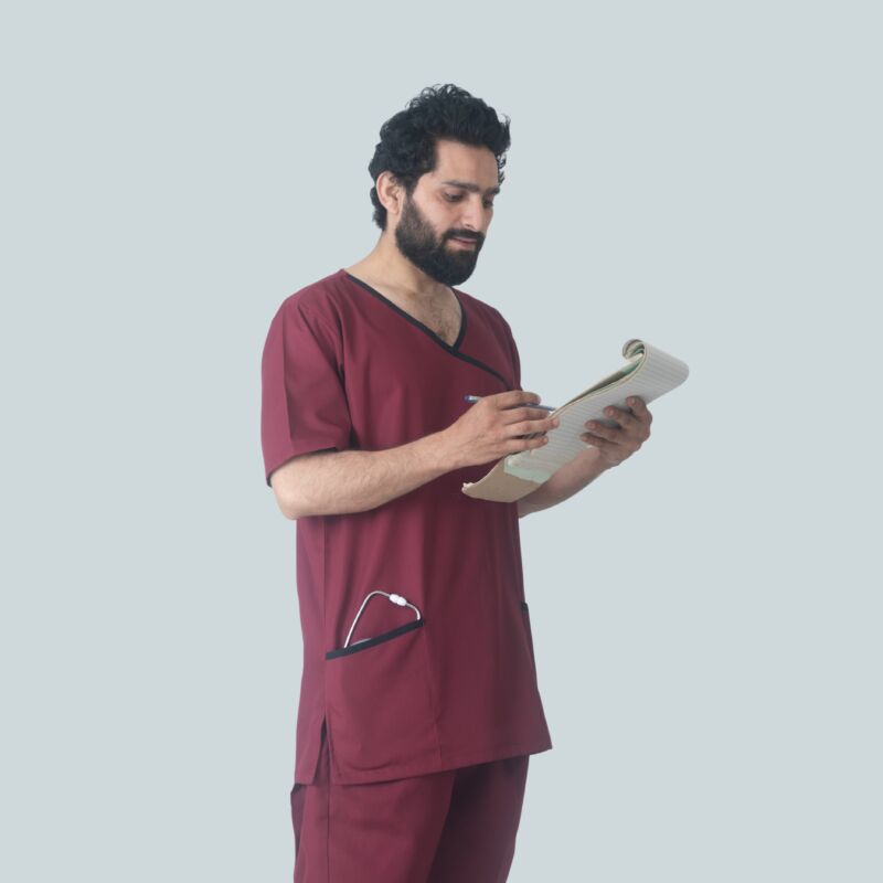 Wrap-Style V-Neck Scrub Set - Image 2
